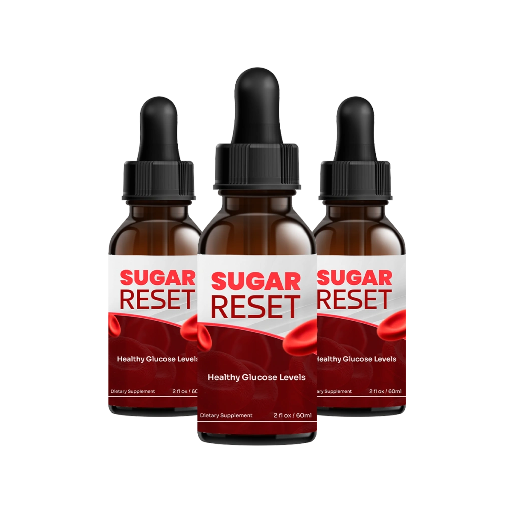 Three bottles of Sugar Reset liquid dietary supplement 90-day metabolic support supply